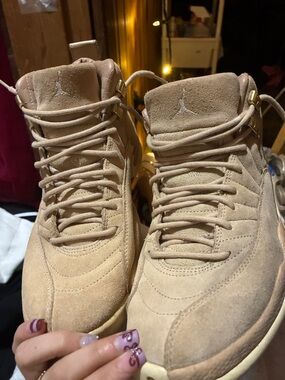 Jordan Suede High-Top Sneakers in Tan